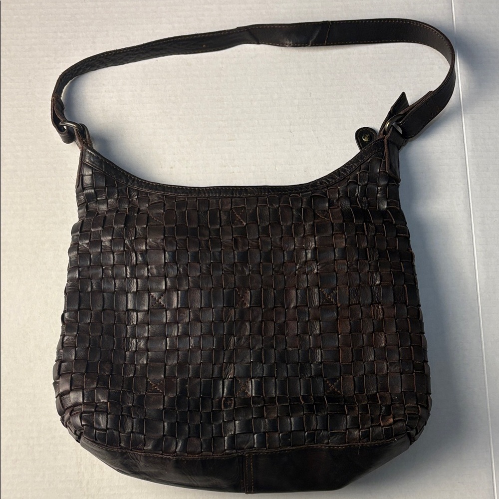 Vintage Ashwood Chocolate Brown Woven Shoulder Bag